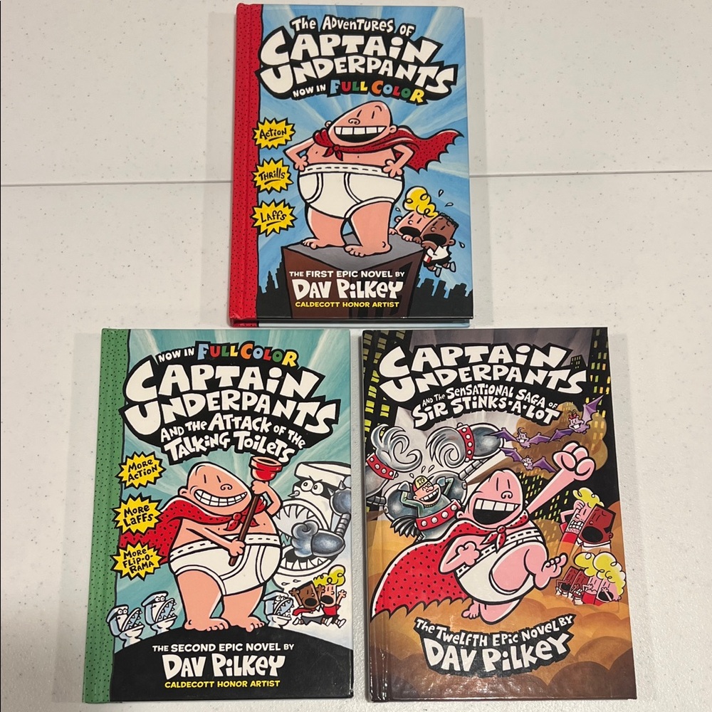 Captain Underpants Books, 3 Books Together as a Set
